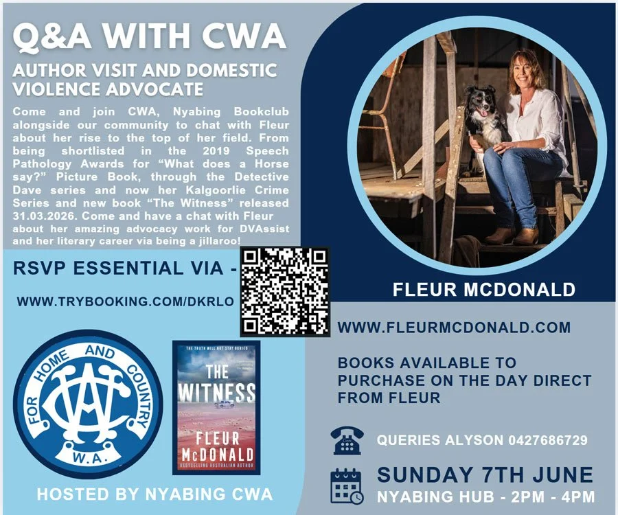 Poster for Q&A with CWA - 7th June Nyabing HUb 2 - 4 pm