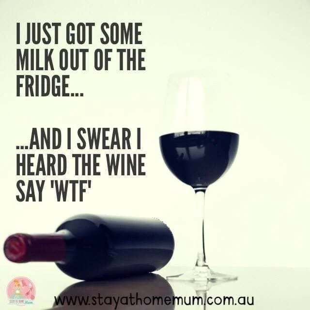 Meme: I JUST GOT SOME MILK OUT OF THE FRIDGE....AND I SWEAR I HEARD THE WINE SAY 'WTF'
