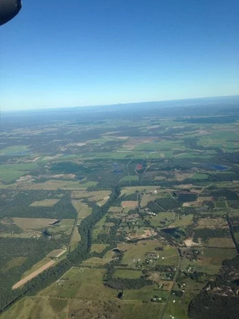 Photo of courtyside taken from a plane