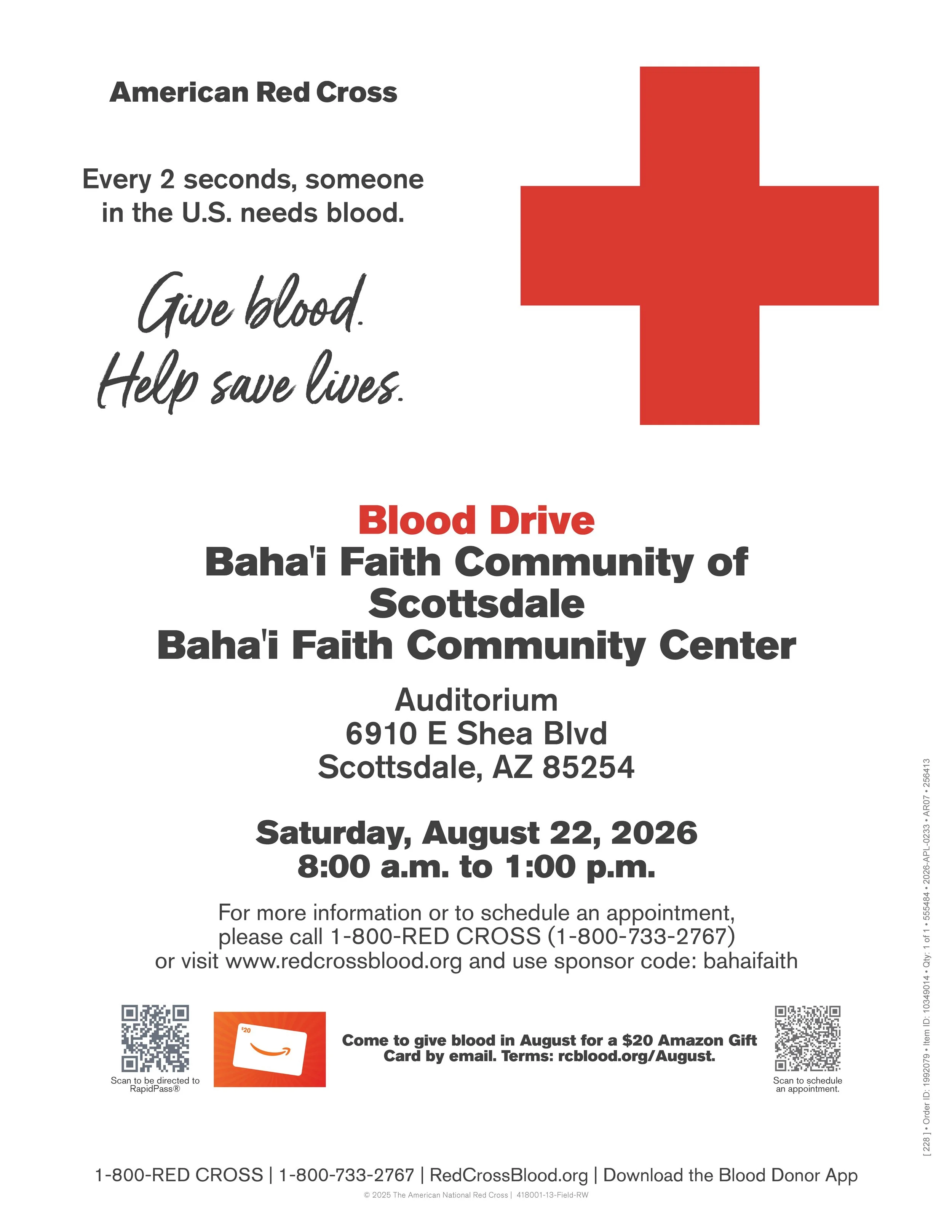 Blood Drive at Bahá'í Center 