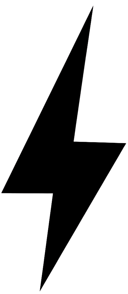 Outline of a lightning bolt symbol.