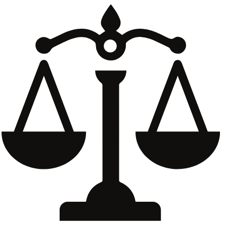 Icon of a balance scale representing justice and fairness