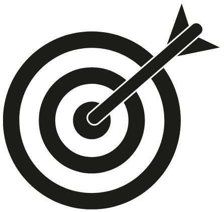 Target with an arrow hitting the bullseye.