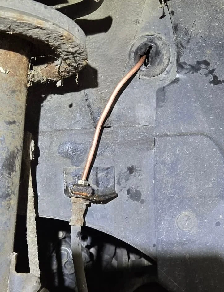 Newly fitted brake pipes on a customers car