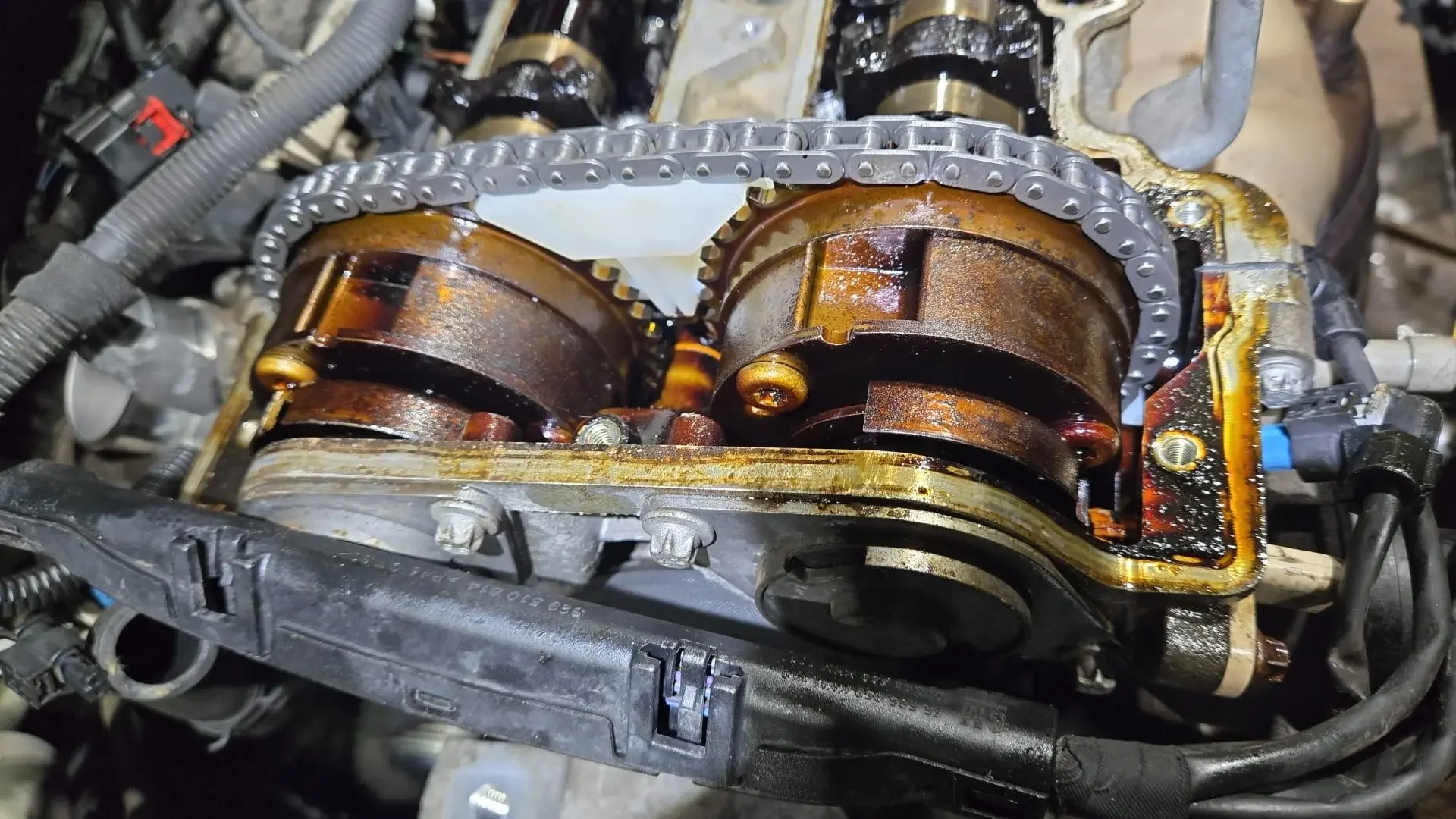 Vauxhall Corsa timing chain during replacement at Premier Tyres Spondon