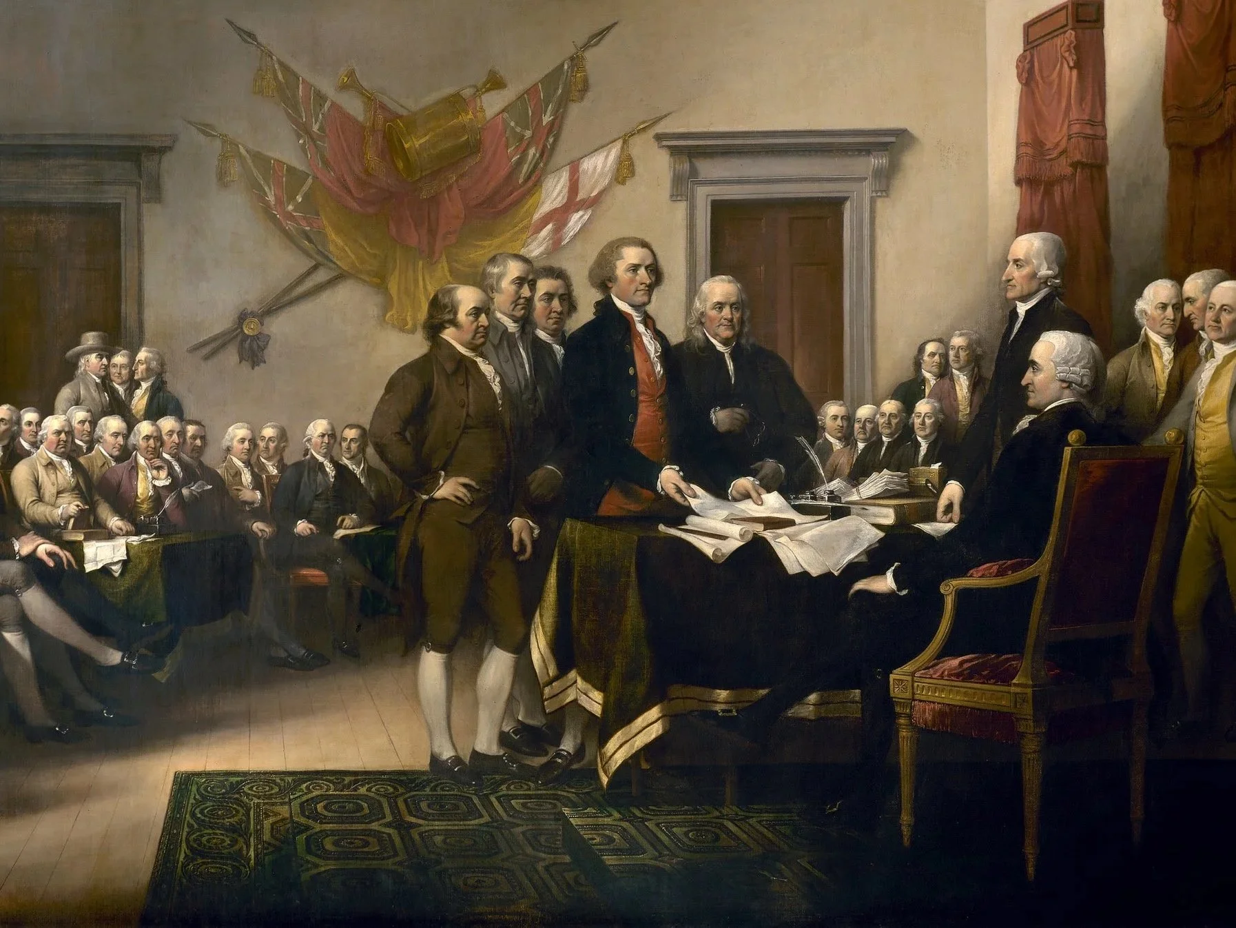 John Trumbull's painting, Declaration of Independence, being presented to the Congress