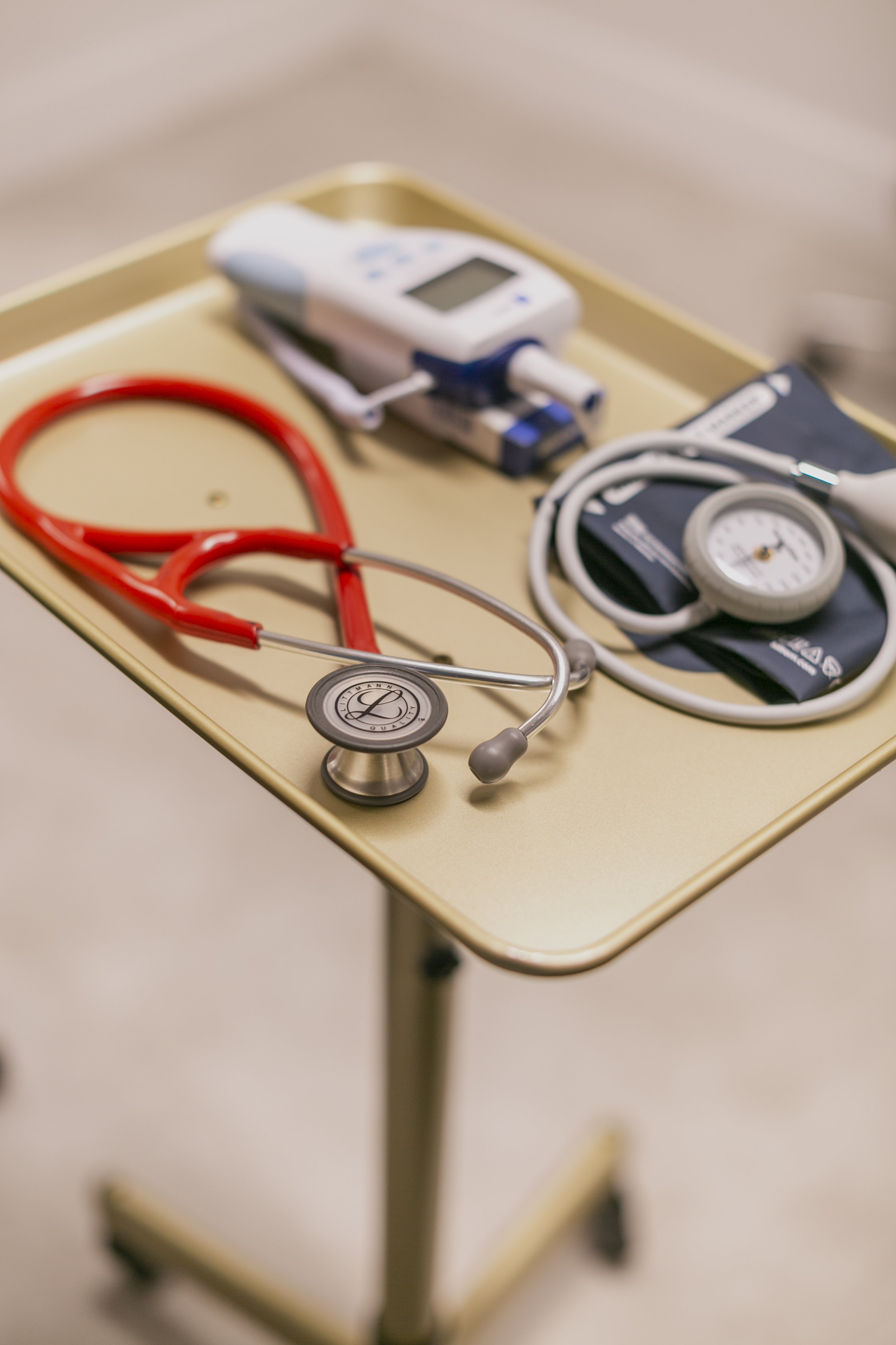 Medical equipment used for routine primary care exams and preventive health visits.