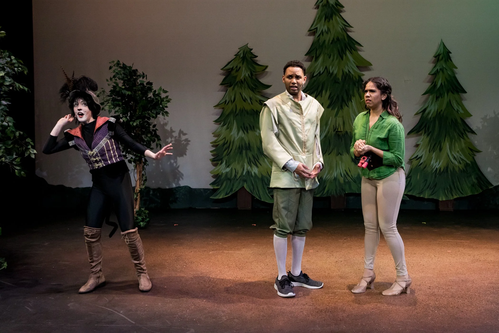 Kaira( right) as Puss in Boots in Centerstage Theatre's "Puss in Boots"