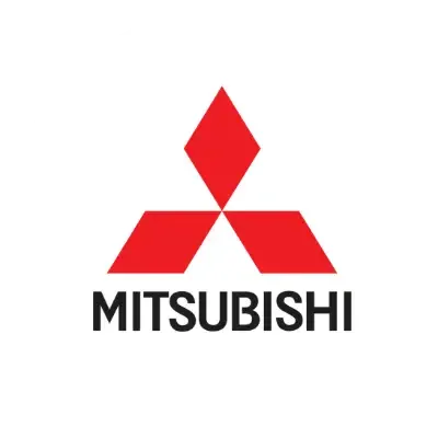 Mitsubishi logo featuring three red diamonds above the word 'Mitsubishi' in black text.