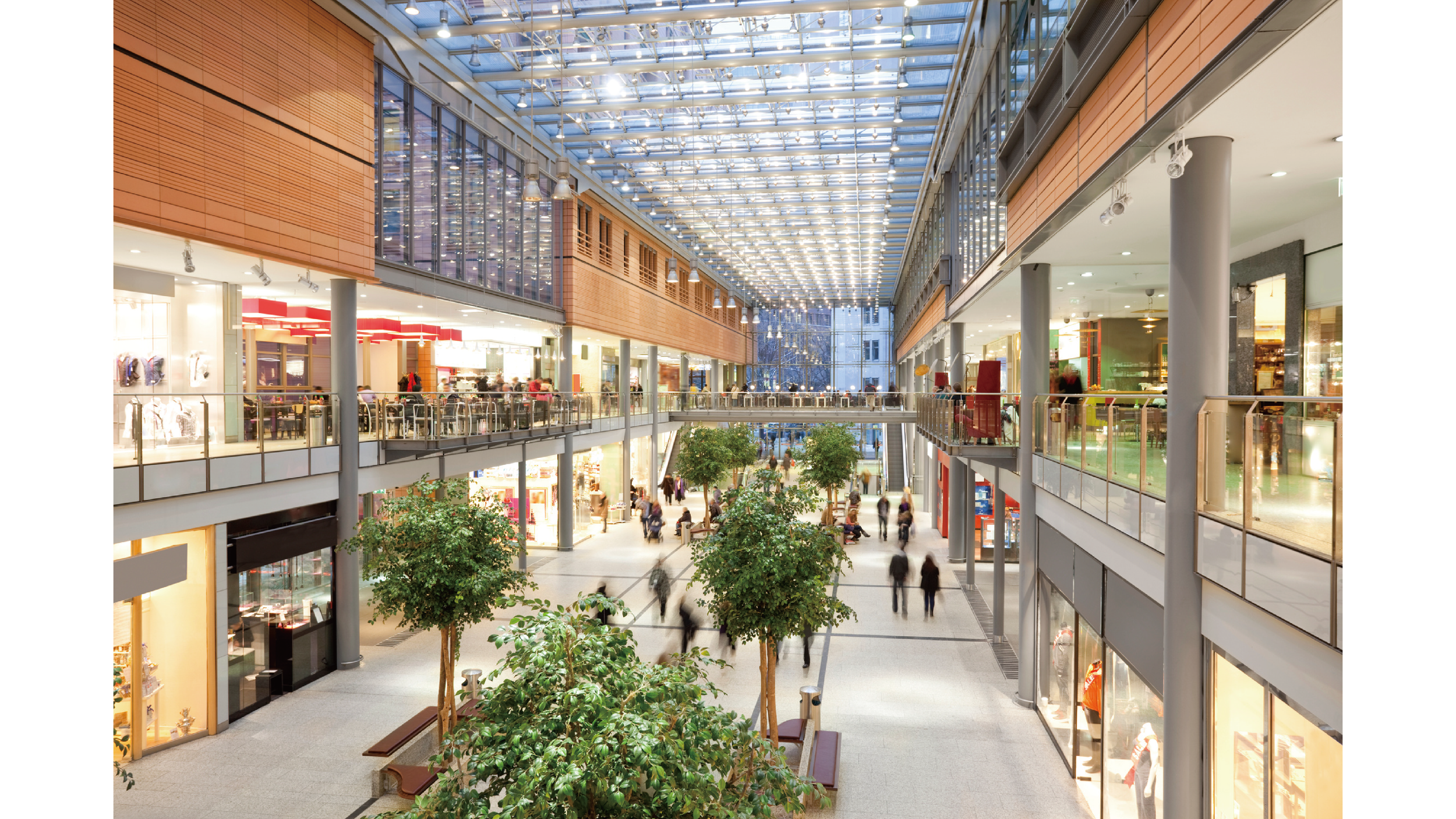 A modern indoor shopping mall. Link Influence drives sales for Fashion and Retail brands via influencer marketing campaigns.