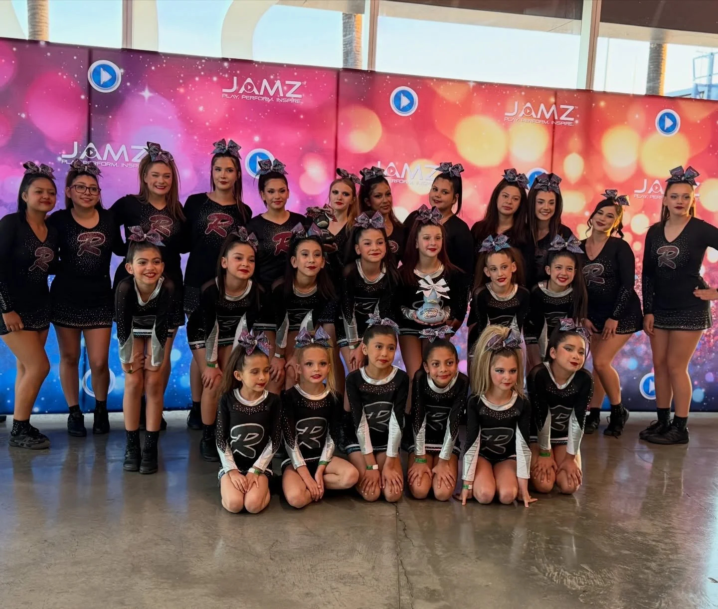 Riverbank Elite Opalite &amp; Blackout became Obsidian for our last competition at Nor Cal Cup. We couldn&rsquo;t be more proud of them for their hard work in a matter of 3 weeks to learn a new routine and had EVERY team backstage at their corner whi