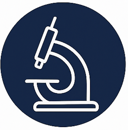 Icon of a microscope, indicating accessibility or a science-related feature.