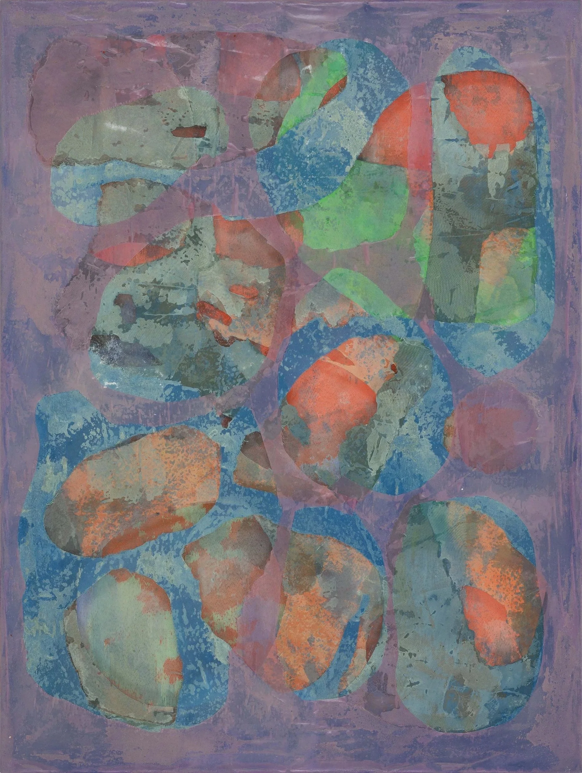 Temporary, 2024, acrylic paint and non-archival adhesive on polyester, 122 x 91 cm. photo: David Paterson