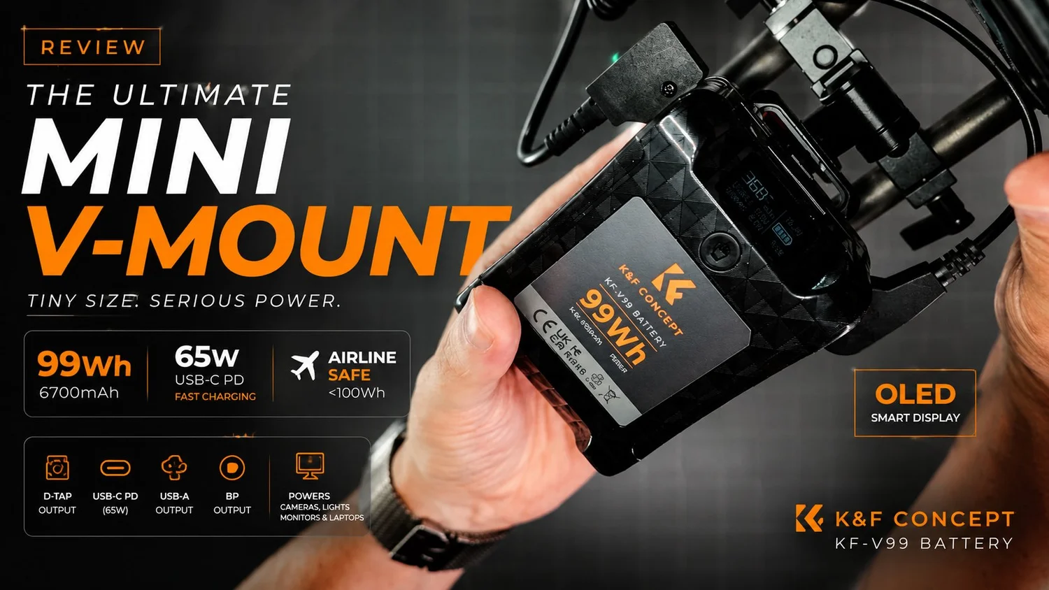 K&F Concept Mini V-Mount Battery Review | 99Wh Airline Safe Creator Power — GEAR + TECH