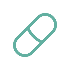 Icon of a capsule pill with a black background