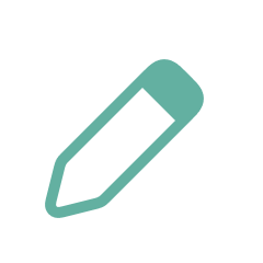 Icon of a pencil on a black background.