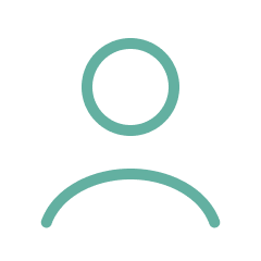 Simple outline of a person icon on a black background.