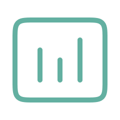 A simple sketch of a bar chart with three bars of different heights