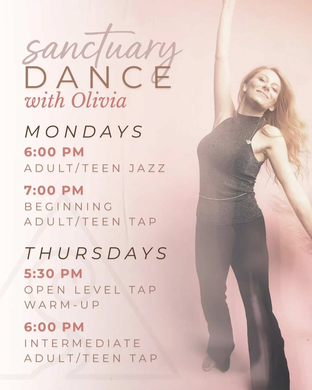 If you&rsquo;ve been looking for a dance class focused on building technique in a way that feels joyful and light, look no further!

@oliviadegennaro is offering Tap, Jazz, and Contemporary classes for Adults and Teens starting January 12!

Each clas