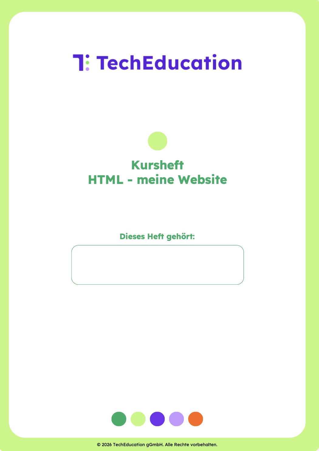HTML meine Website Hefter