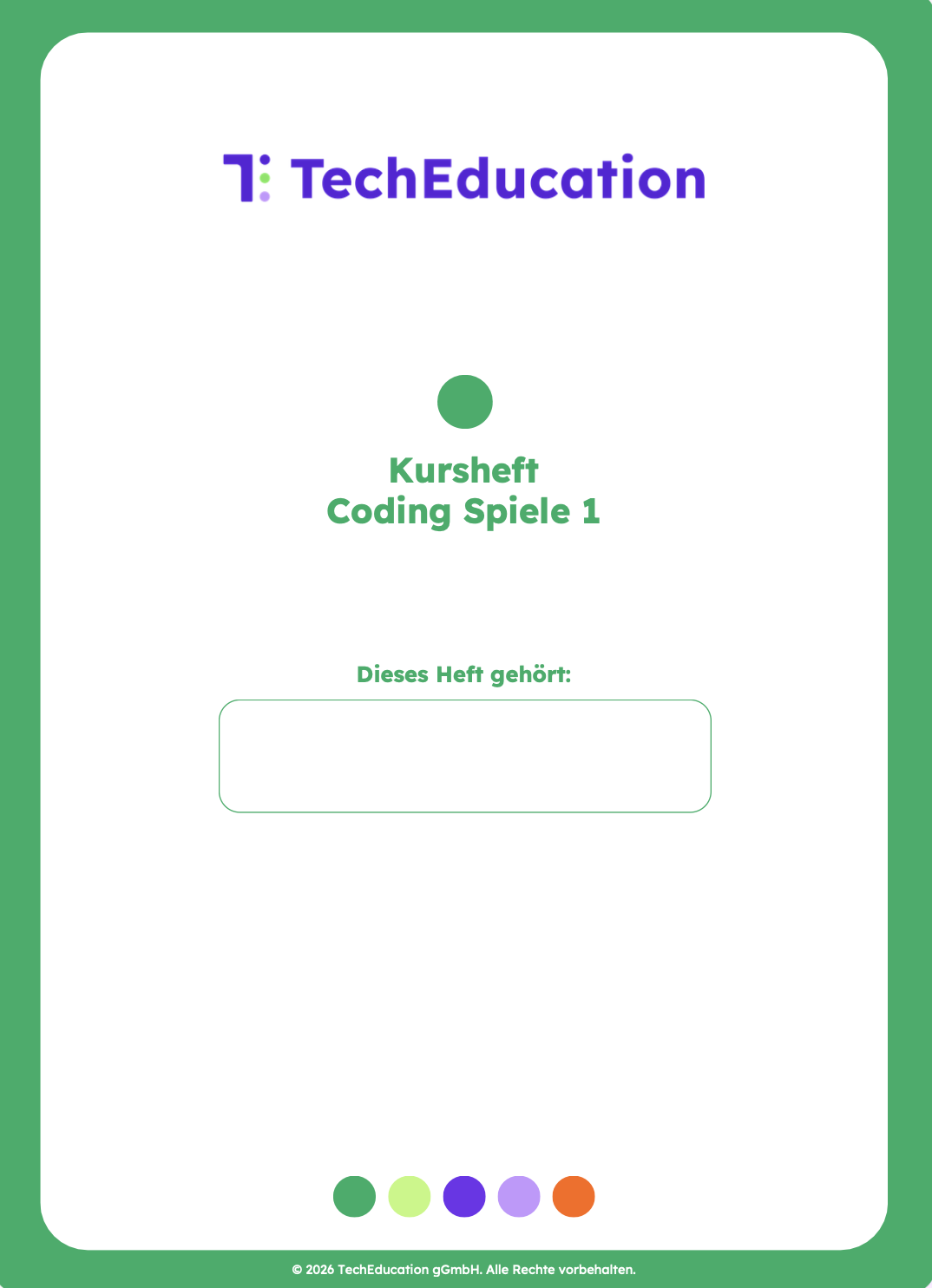 Coding Spiele 1 Hefter