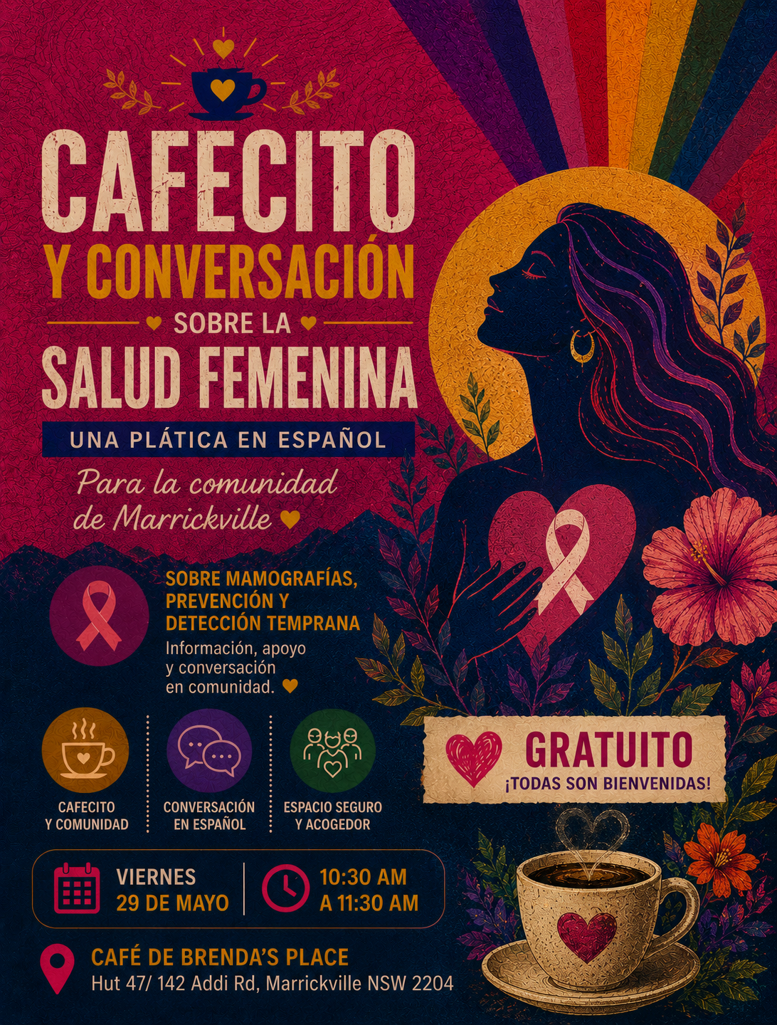 CAFECITO Y CONVERSACIÓN SOBRE SALUD FEMENINA