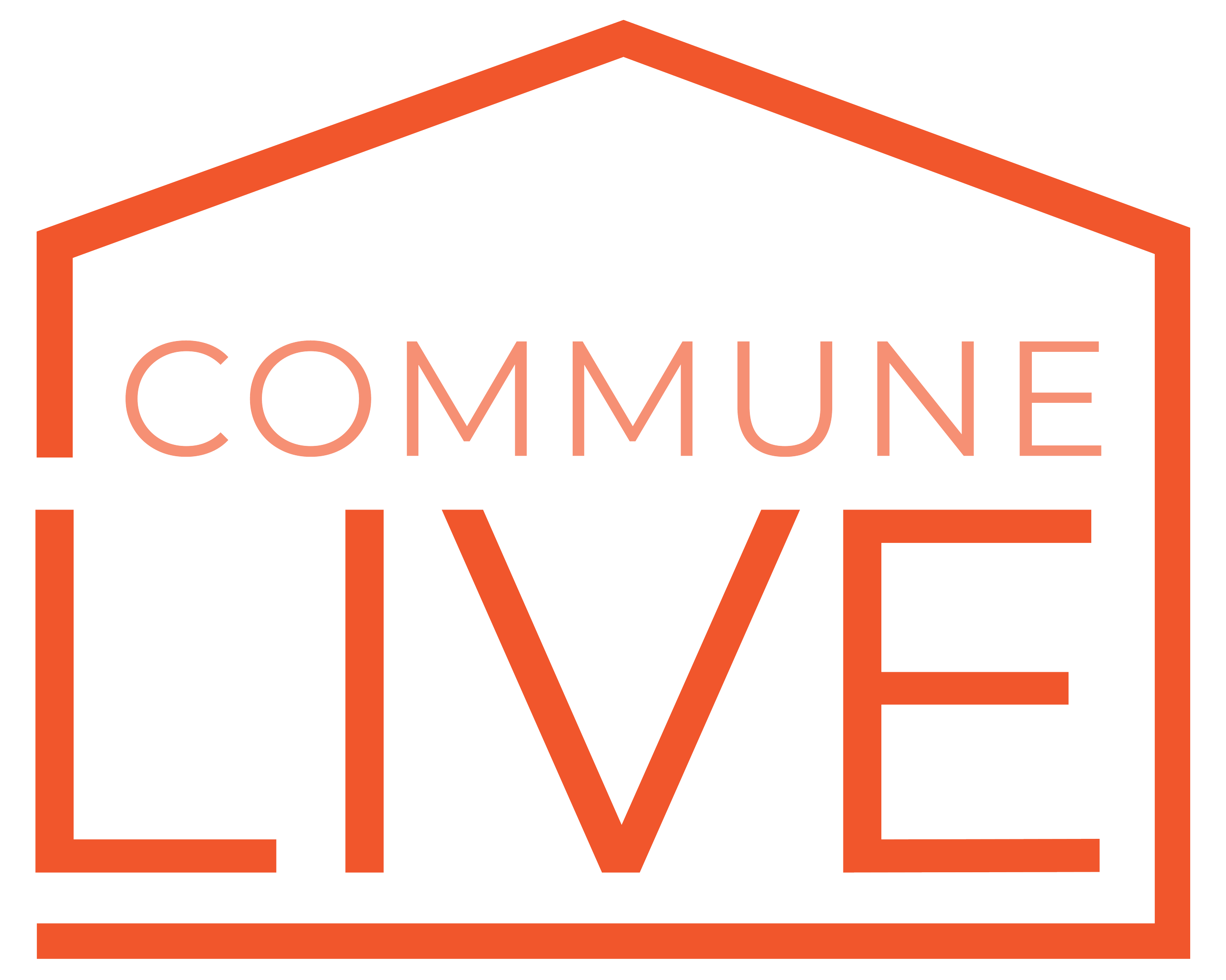 The word 'LOVE' written in capital letters inside a red outline of a house with a sloped roof.