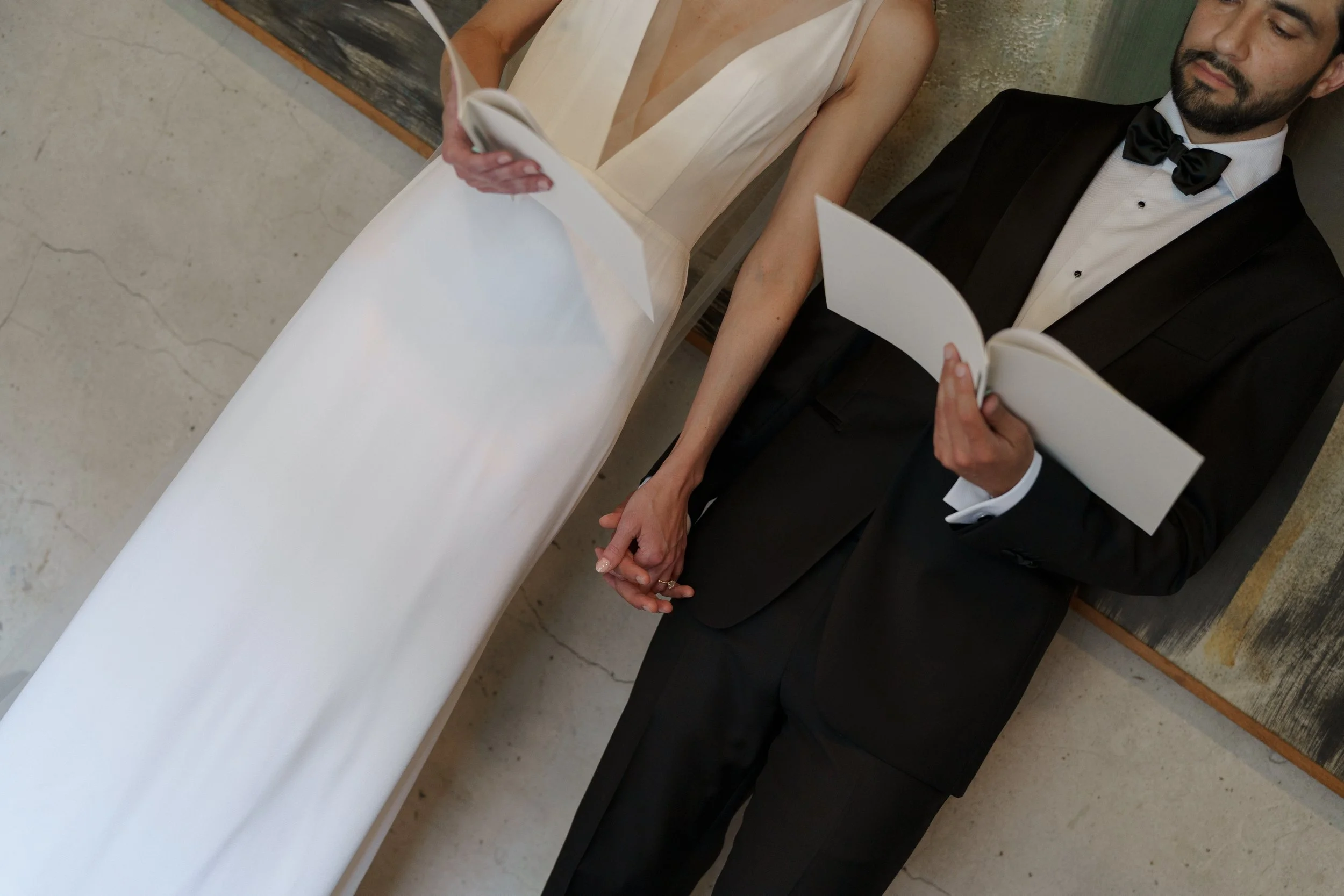Couple reads vows at intimate Chicago wedding venue