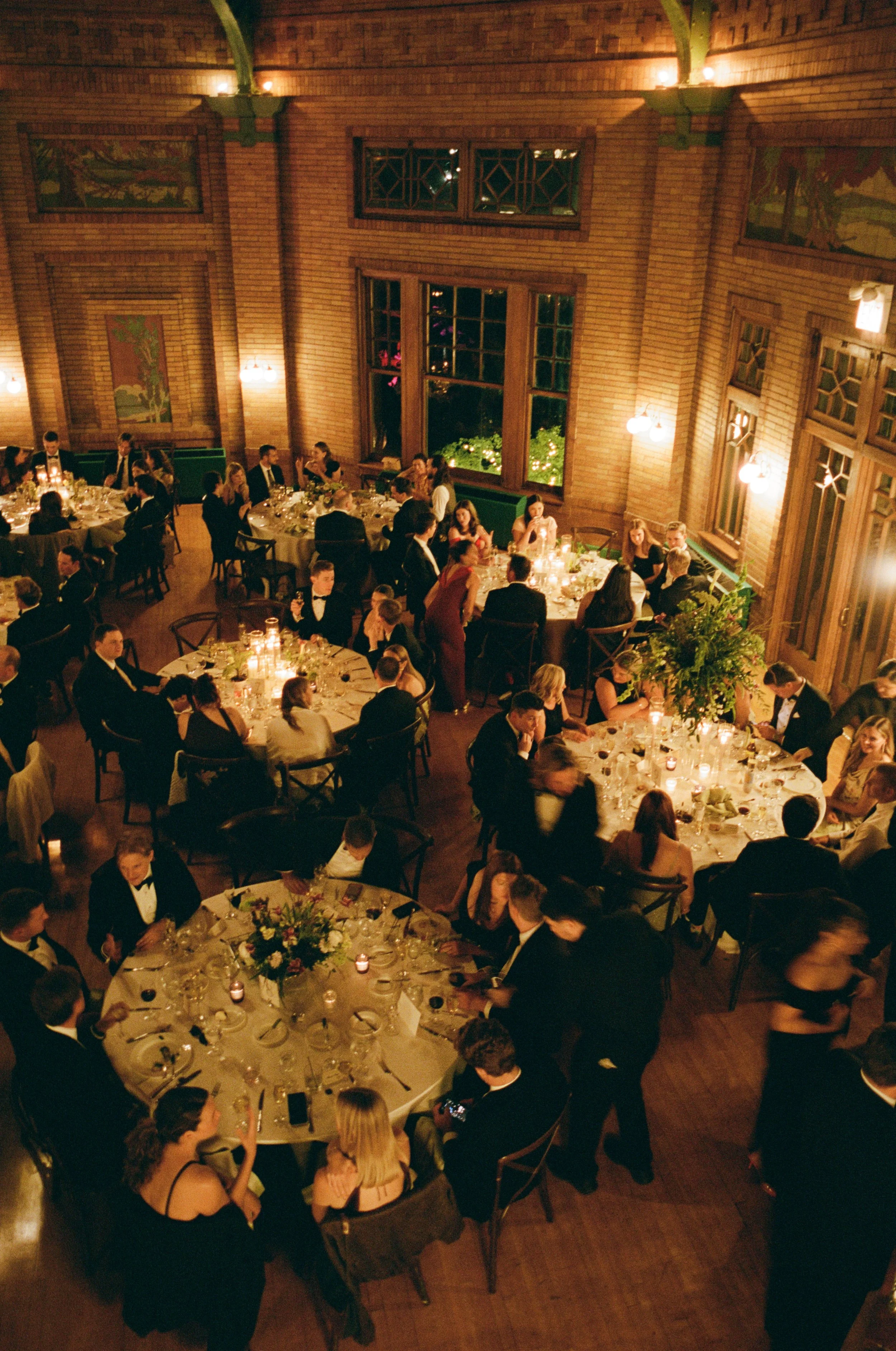 Cafe Brauer wedding reception design in Chicago