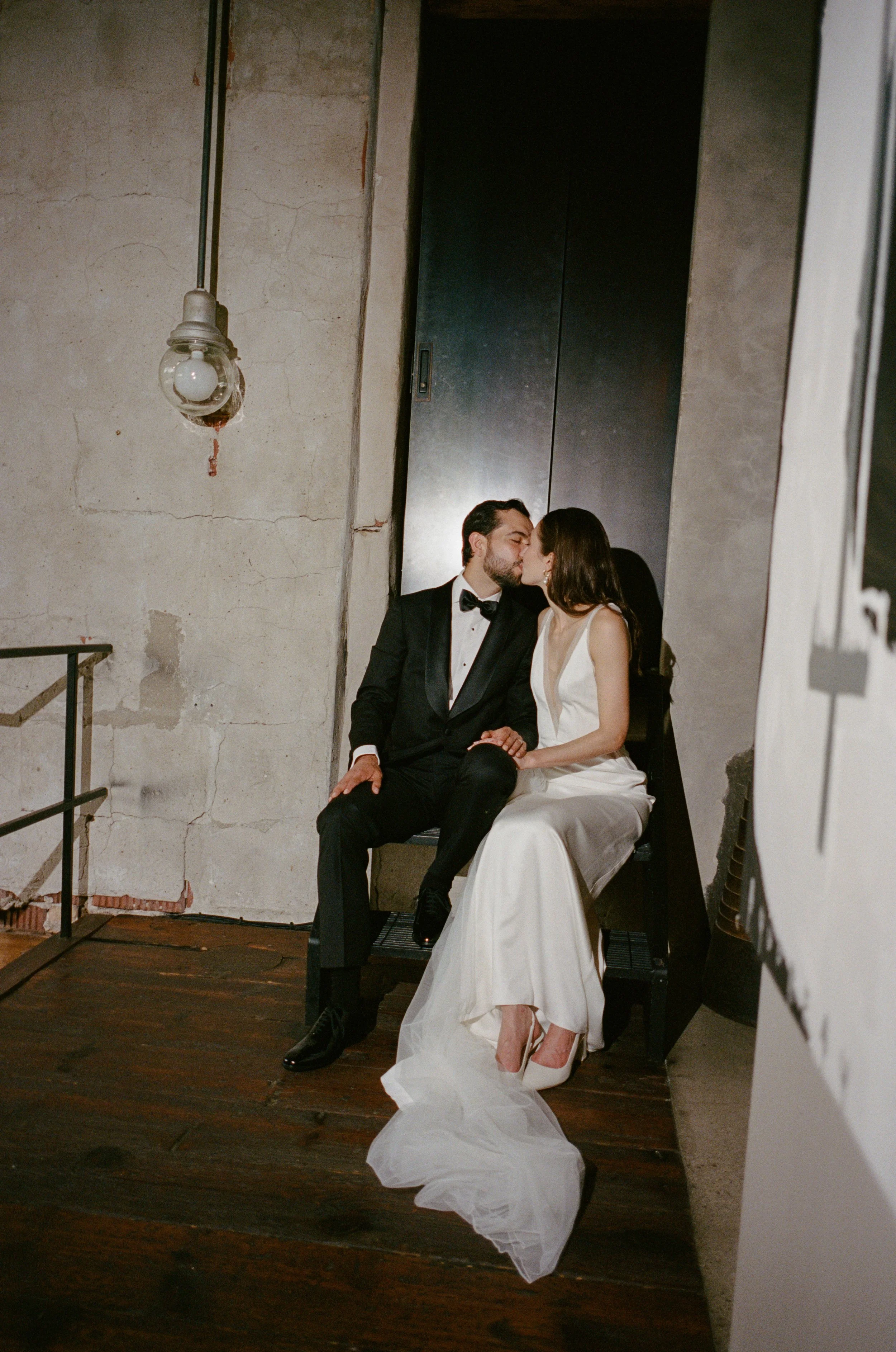 Bride and groom captured by Chicago intimate wedding photographer