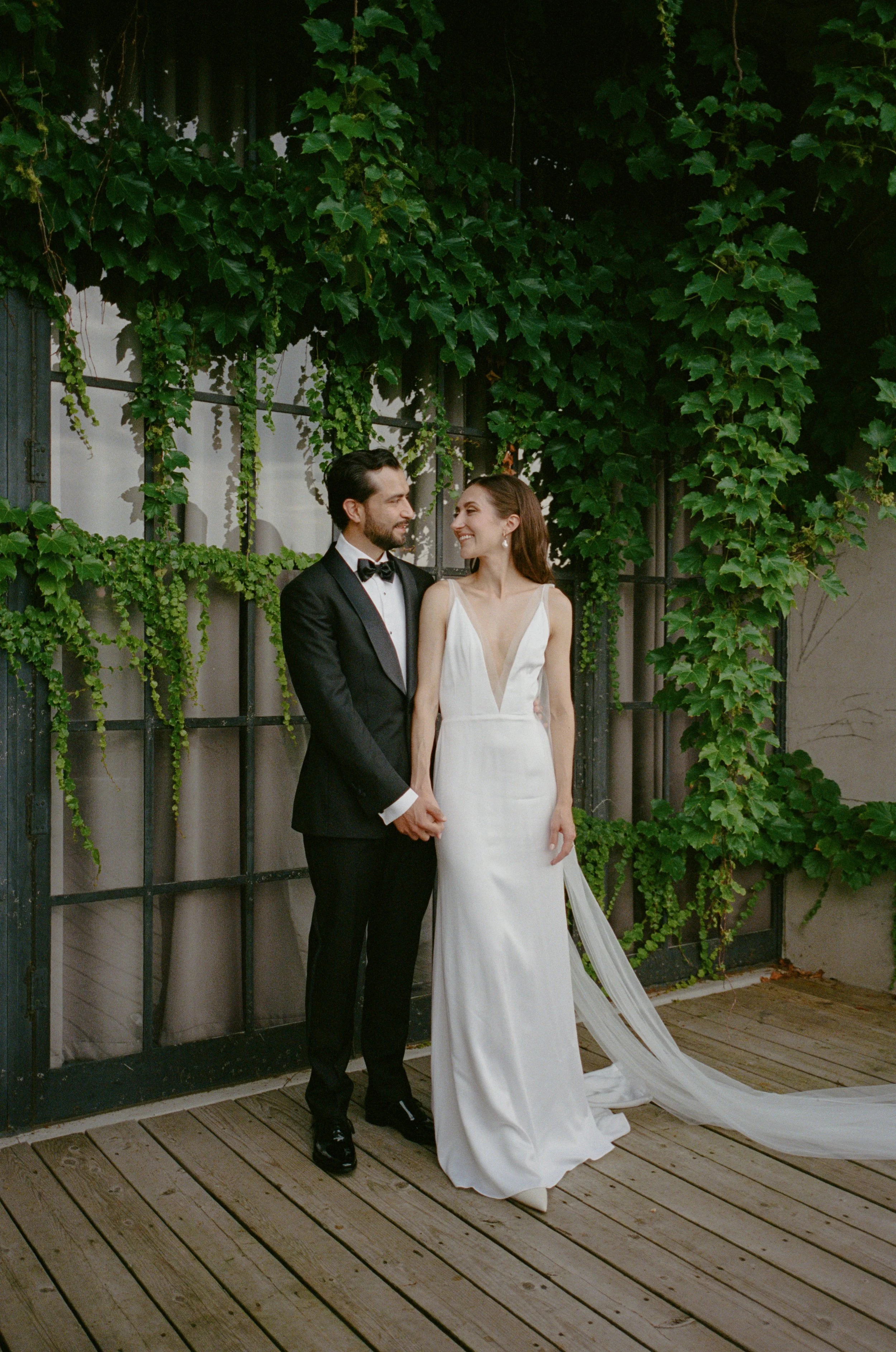Wedding portraits at intimate Chicago wedding venue
