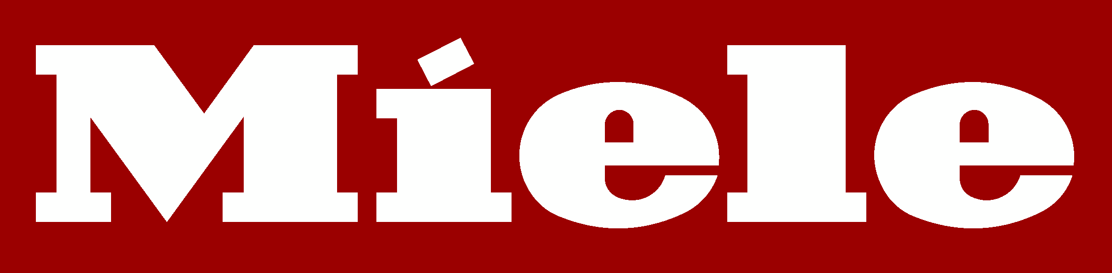 A red rectangular background with the white text 'Miele' centered on it.