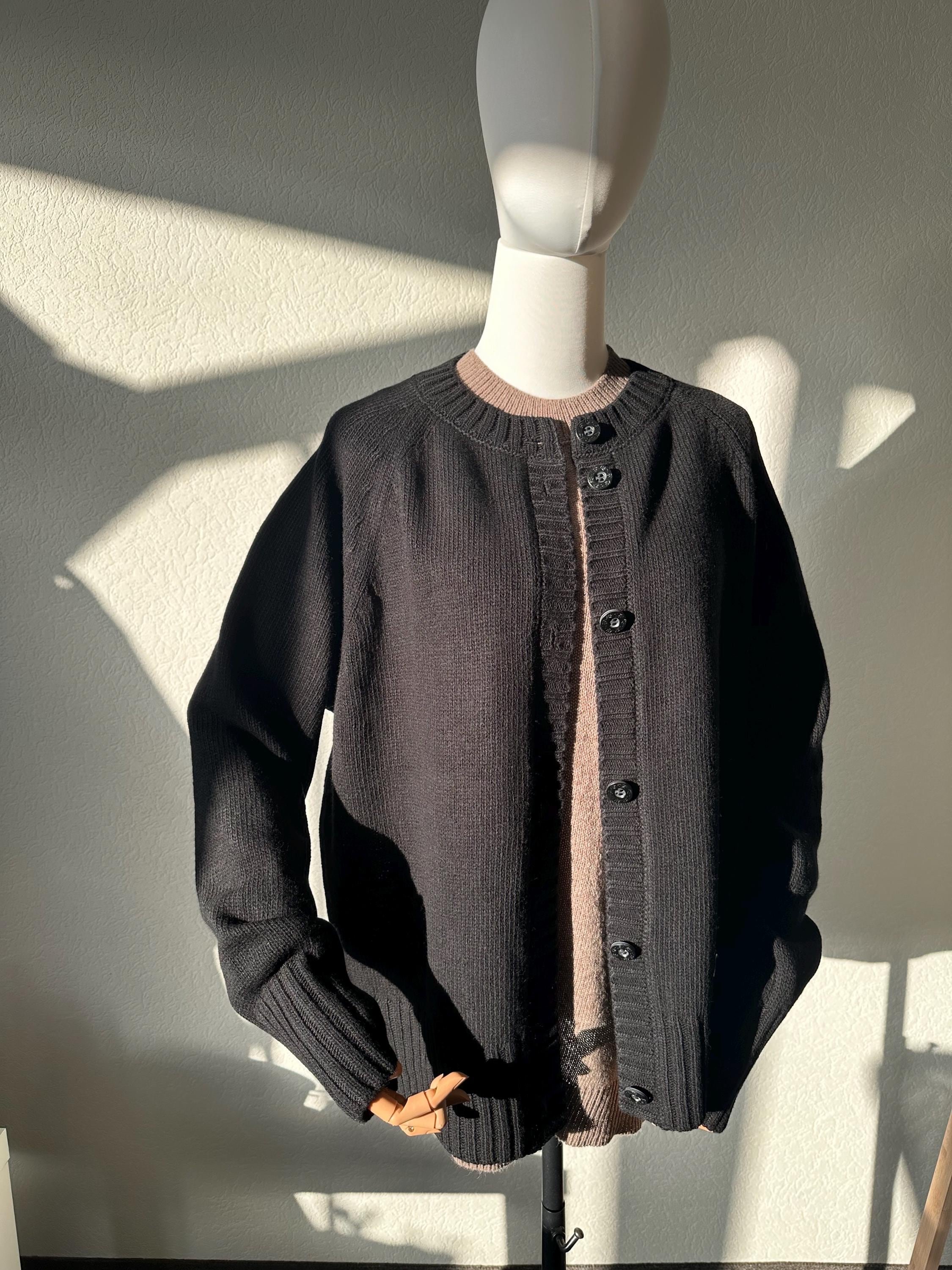 Black Merino Wool Cardigan | 100% Merino Wool Raglan Sweater | Minimalist Knitwear | Sustainable Handmade Women’s Cardigan