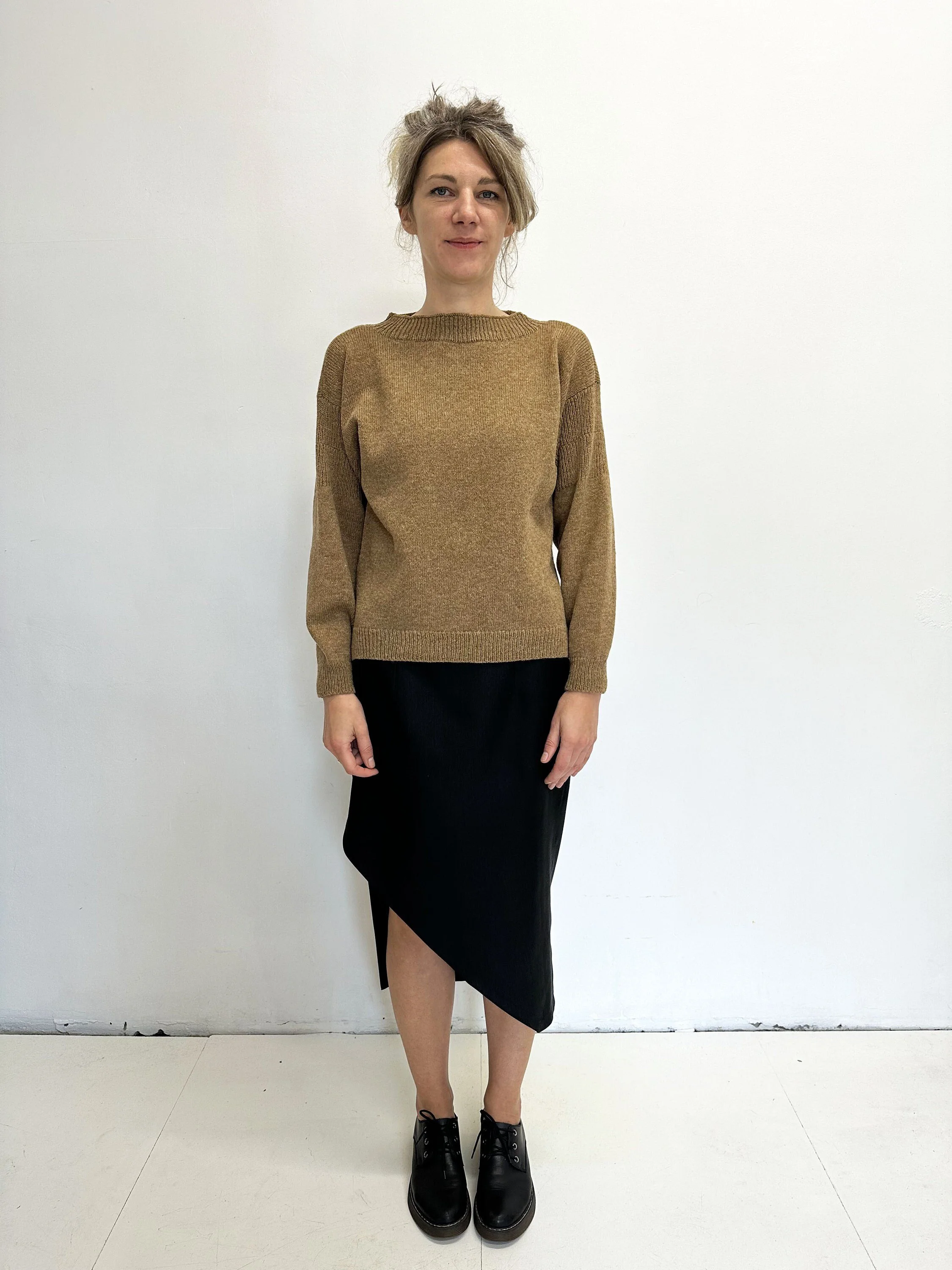 Pure Wool Side-Slit Sweater - 100% wool sweater main view