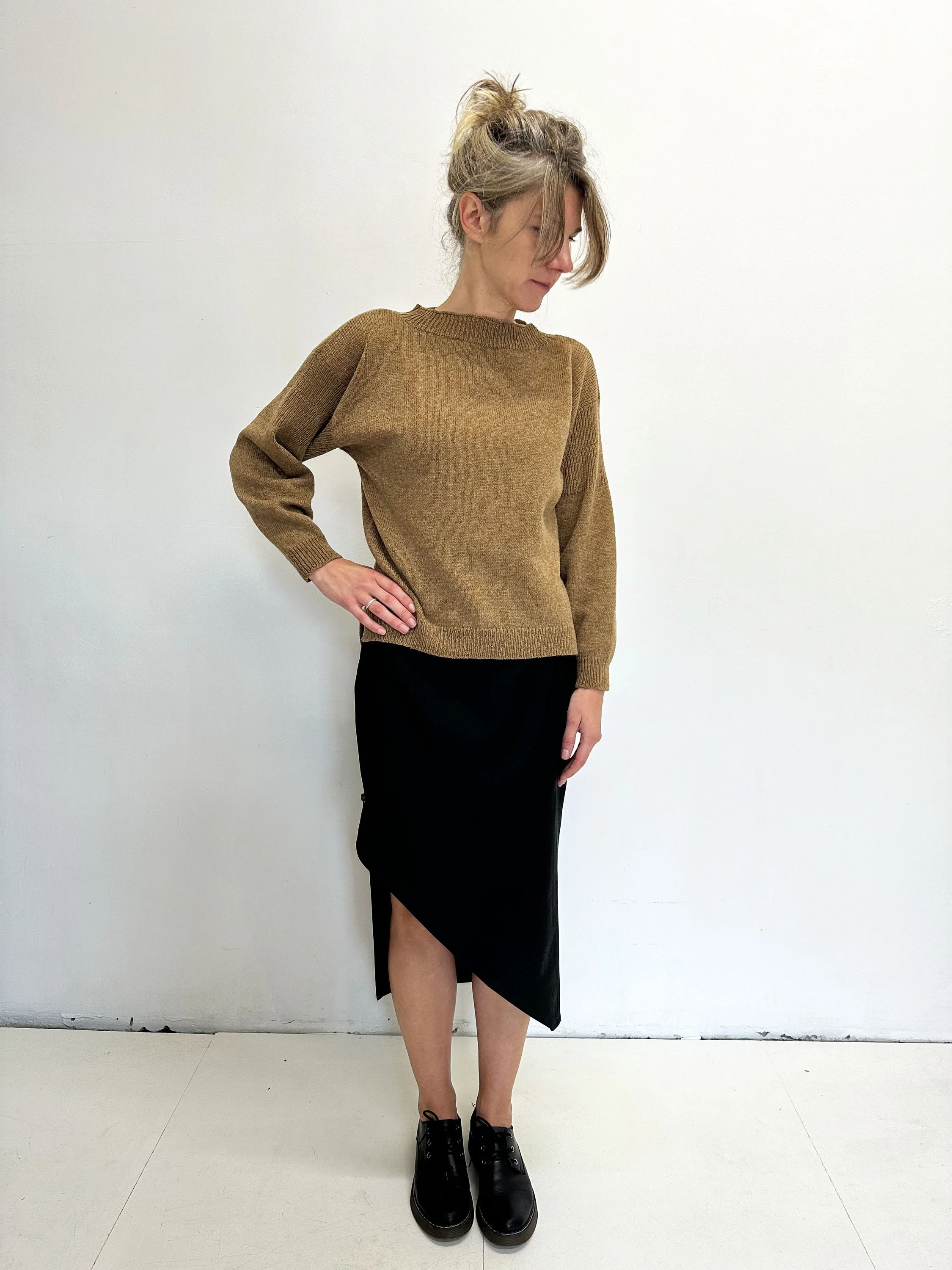 Pure Wool Side-Slit Sweater - texture and material detail
