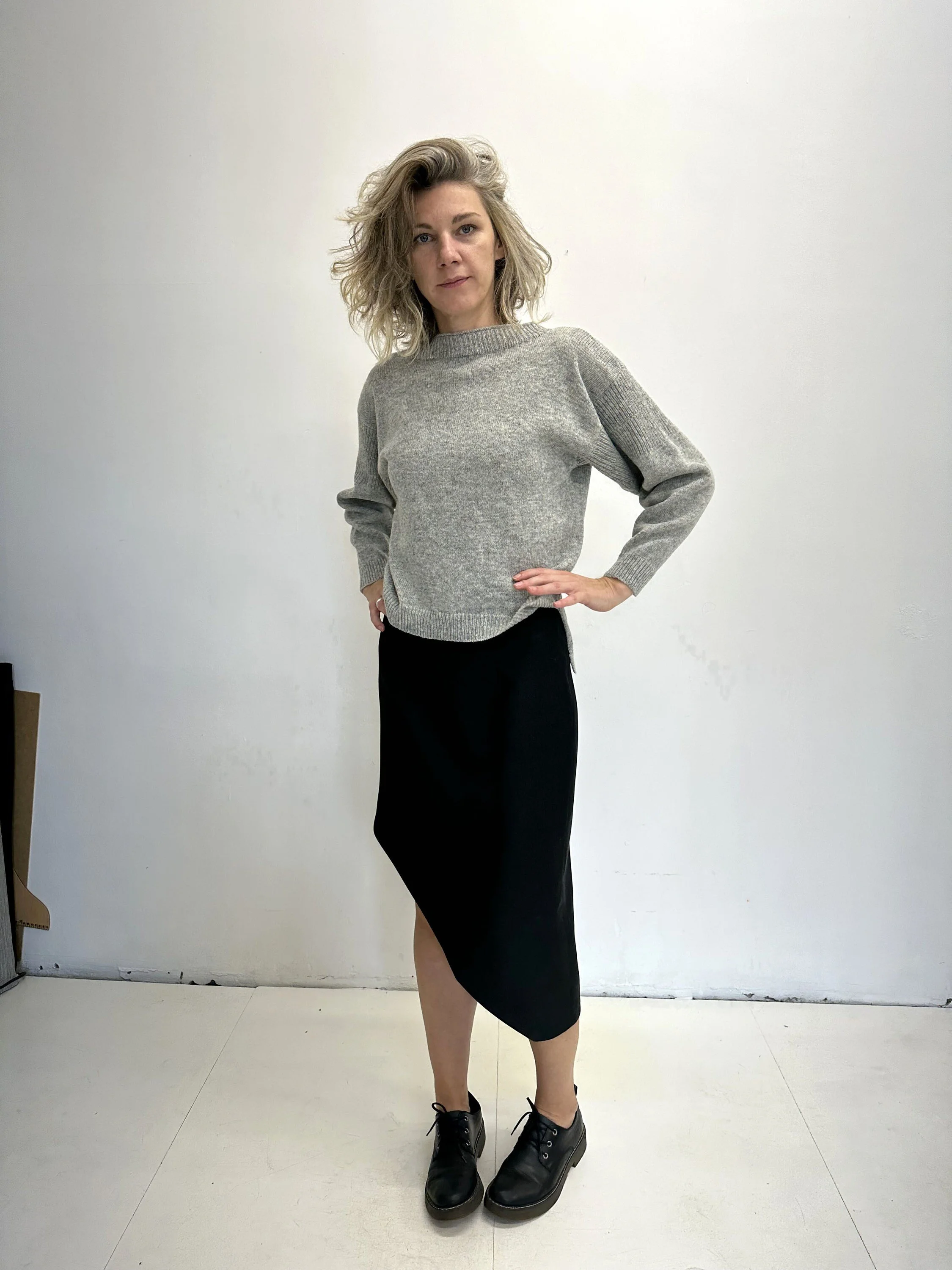 Pure Wool Side-Slit Sweater - texture and material detail