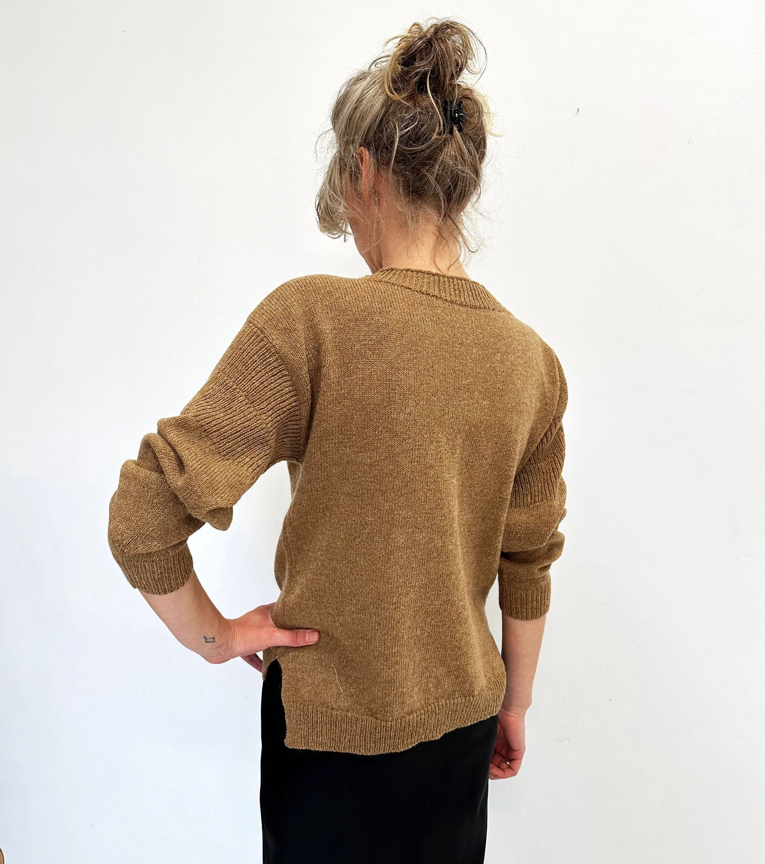 Pure Wool Side-Slit Sweater - additional view 1