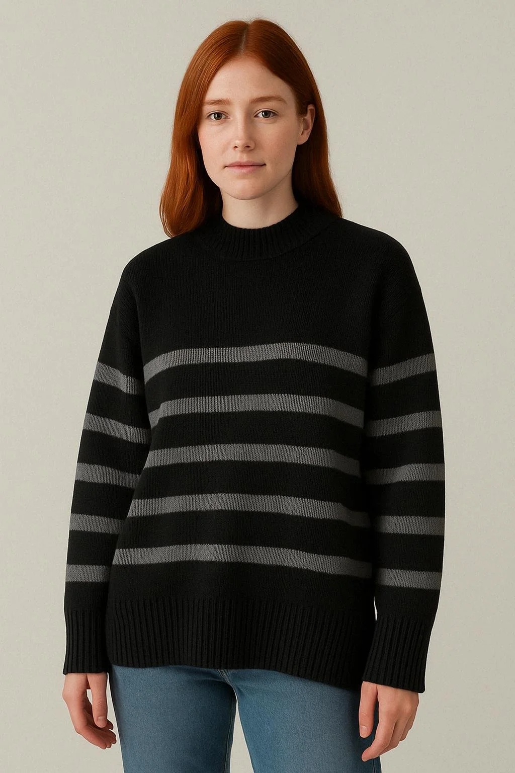 Merino Striped Oversized Sweater — Women’s Jumper