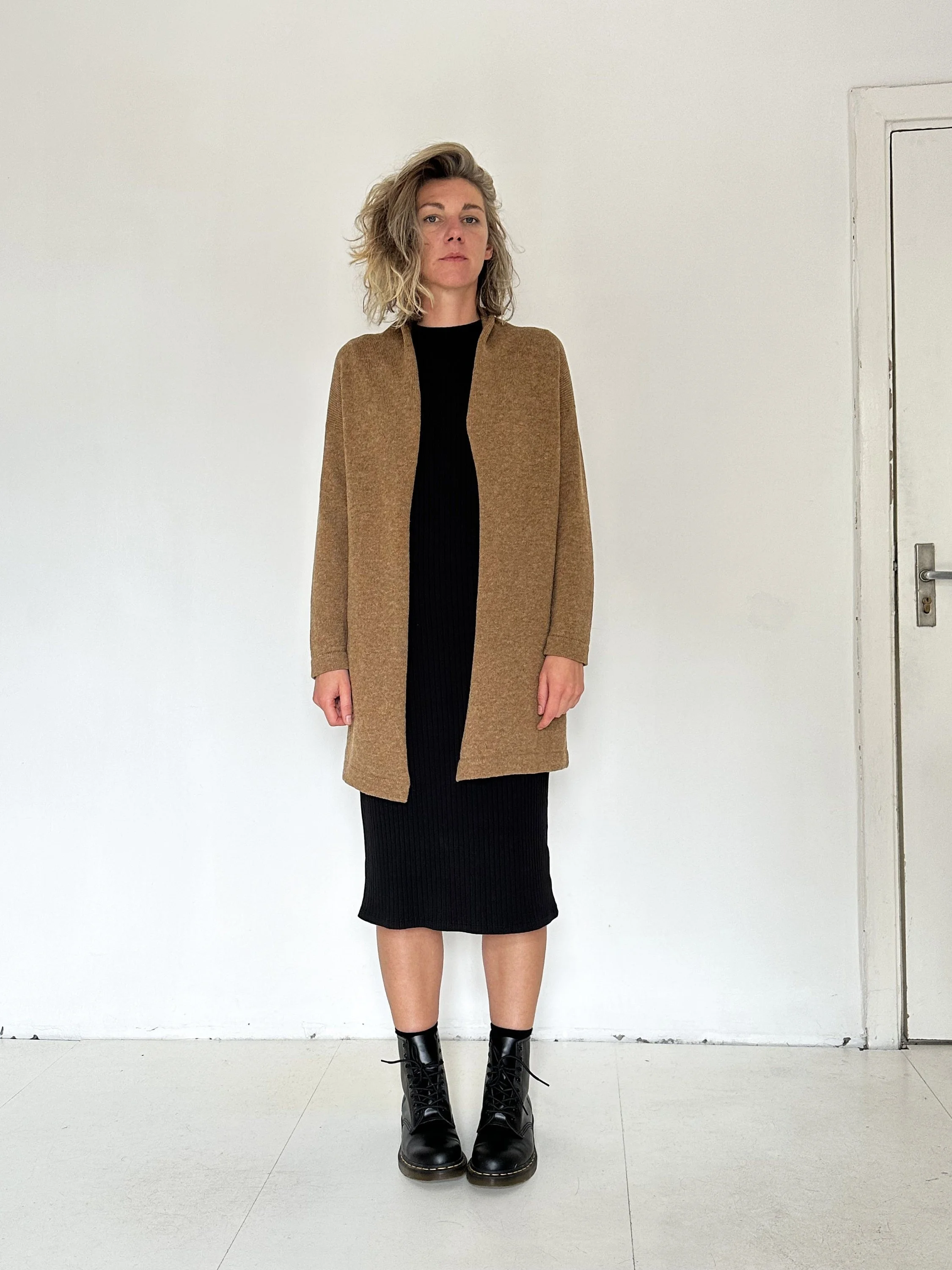 Long Wool Cardigan — Women’s Shawl Collar - additional view 1