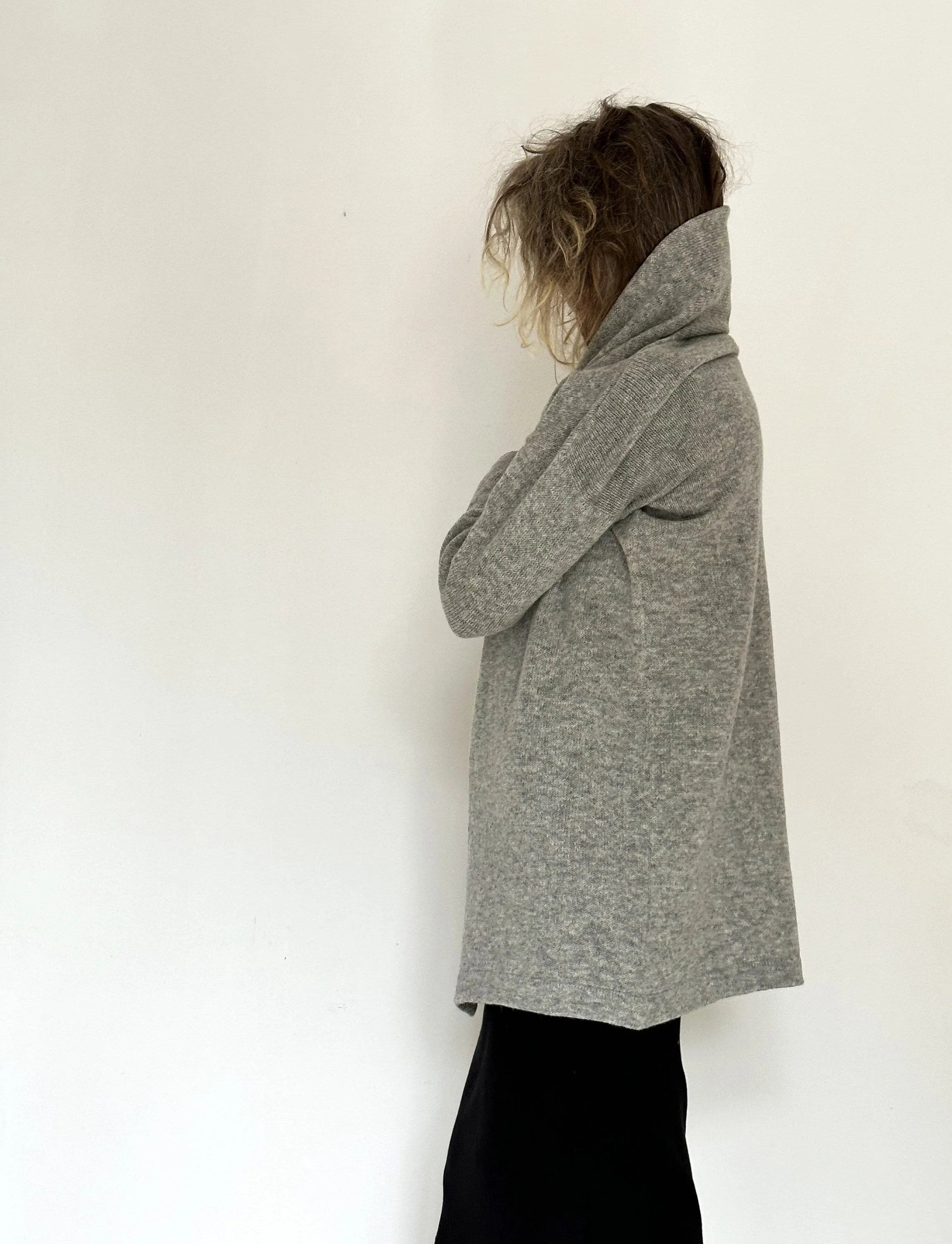 Long Wool Cardigan — Women’s Shawl Collar - additional view 2