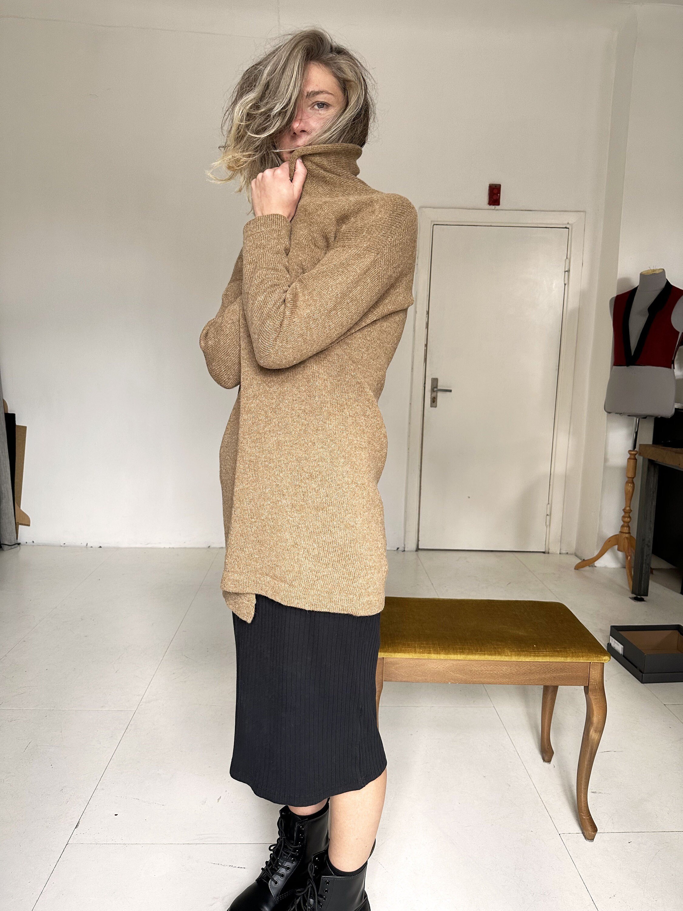 Long Wool Cardigan — Women’s Shawl Collar - additional view 2