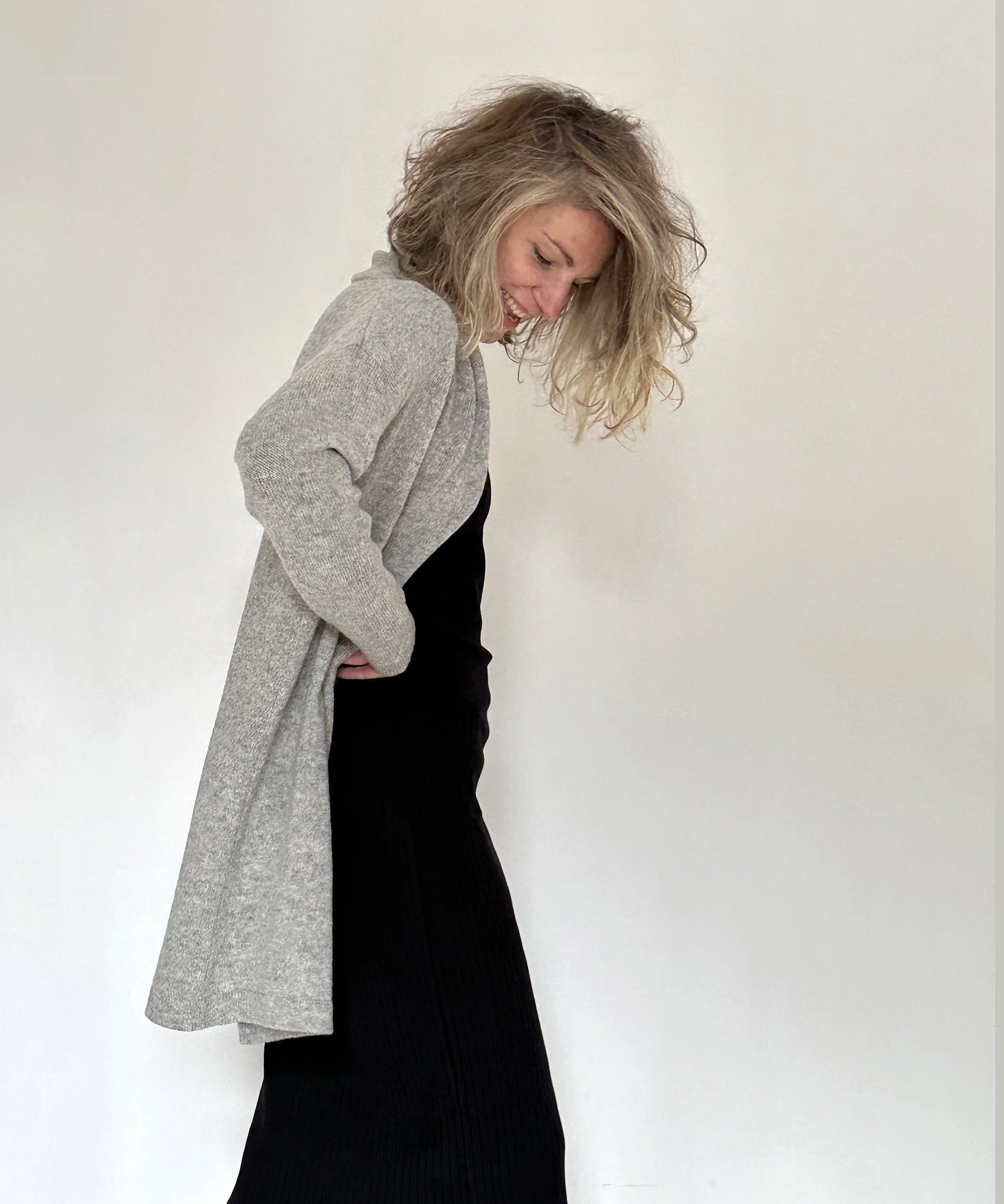 Long Wool Cardigan — Women’s Shawl Collar - additional view 3