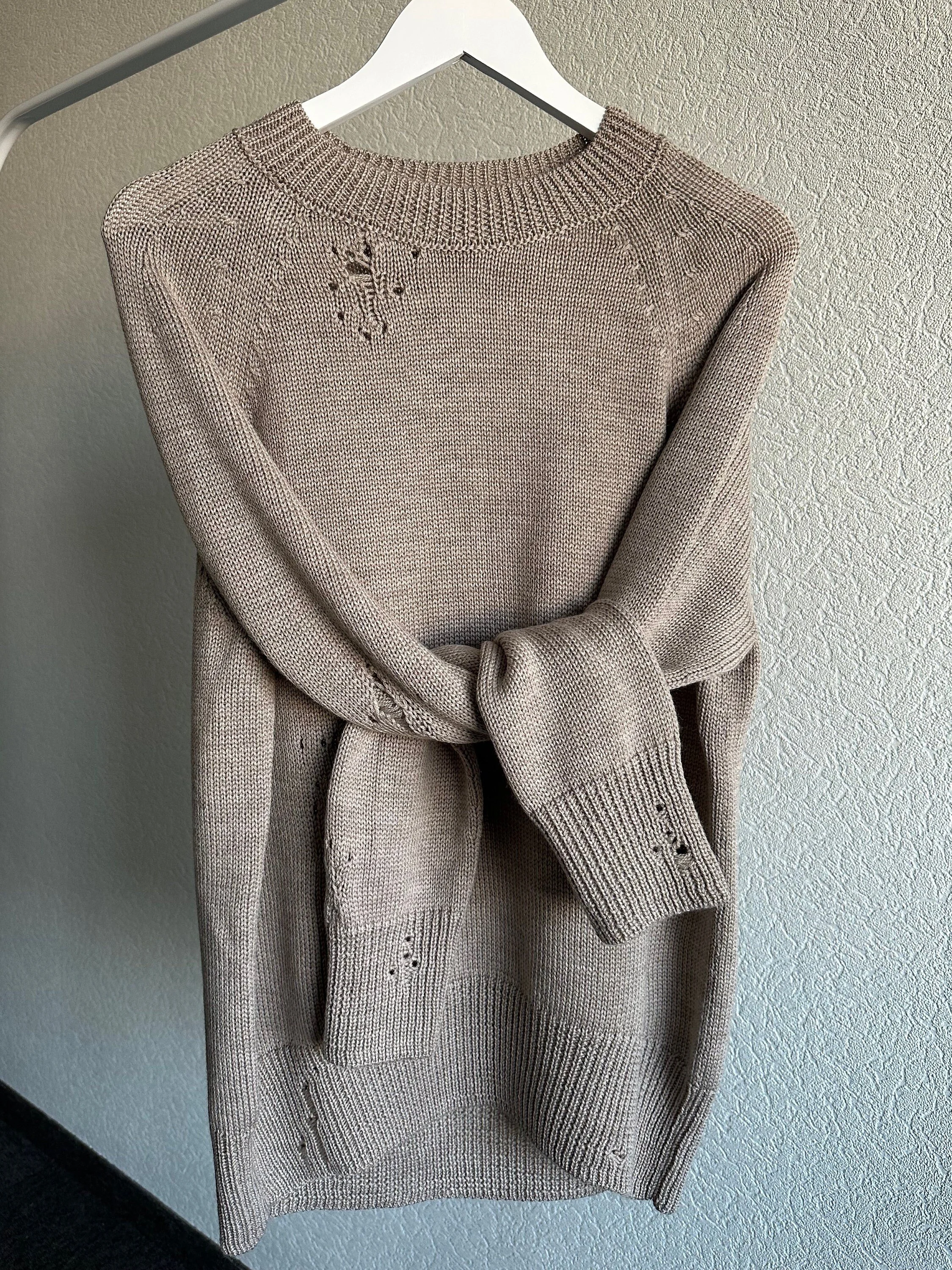 Distressed Wool Raglan Sweater — Oversized - additional view 4