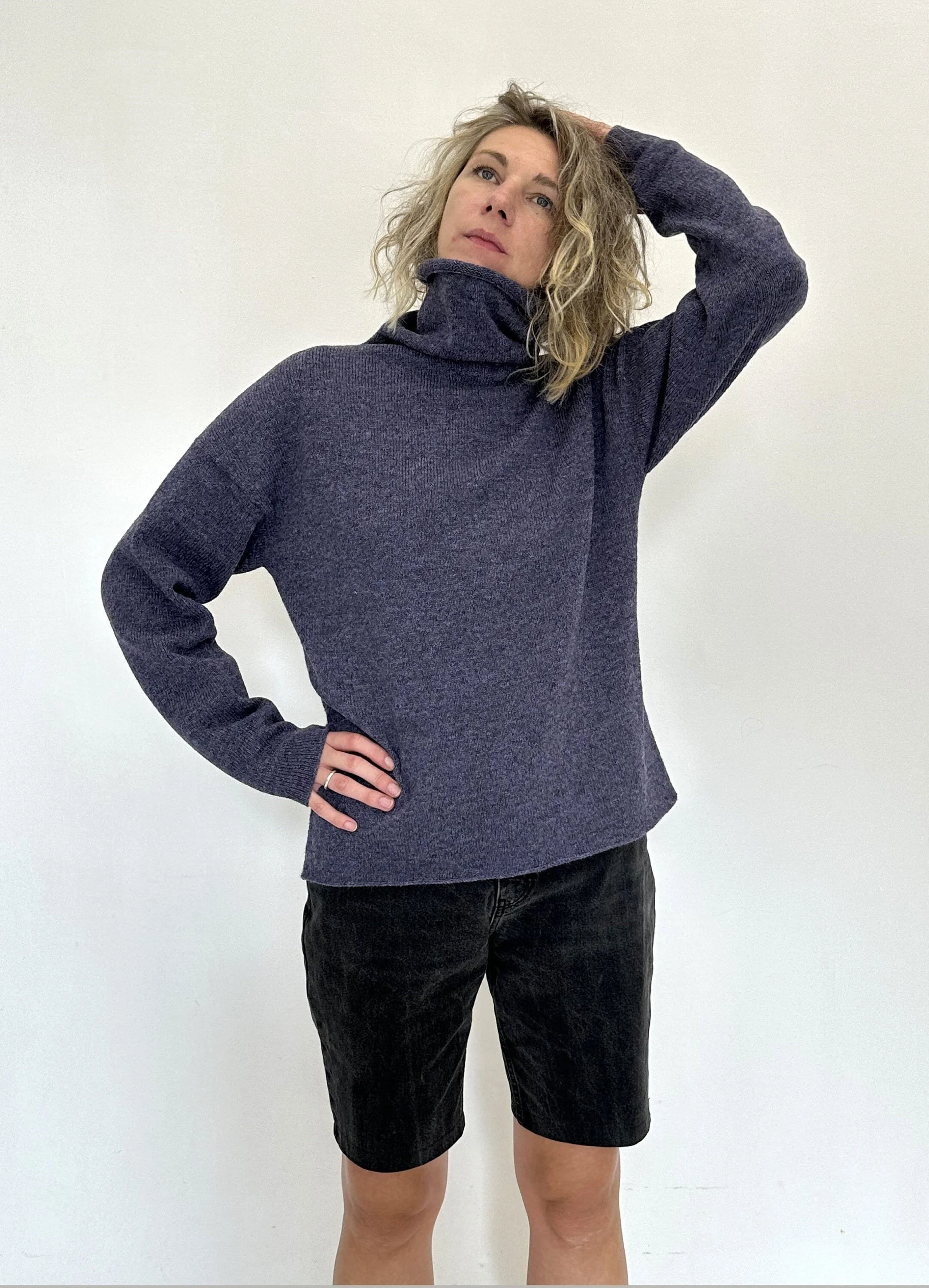 Pure Wool Stand-Collar Sweater — Women’s Knit - 100% wool sweater main view