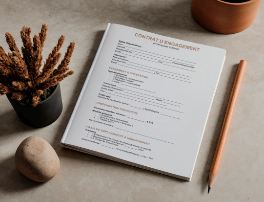 CONTRAT D'ENGAGEMENT POUR INTERVENANT EXTÉRIEUR