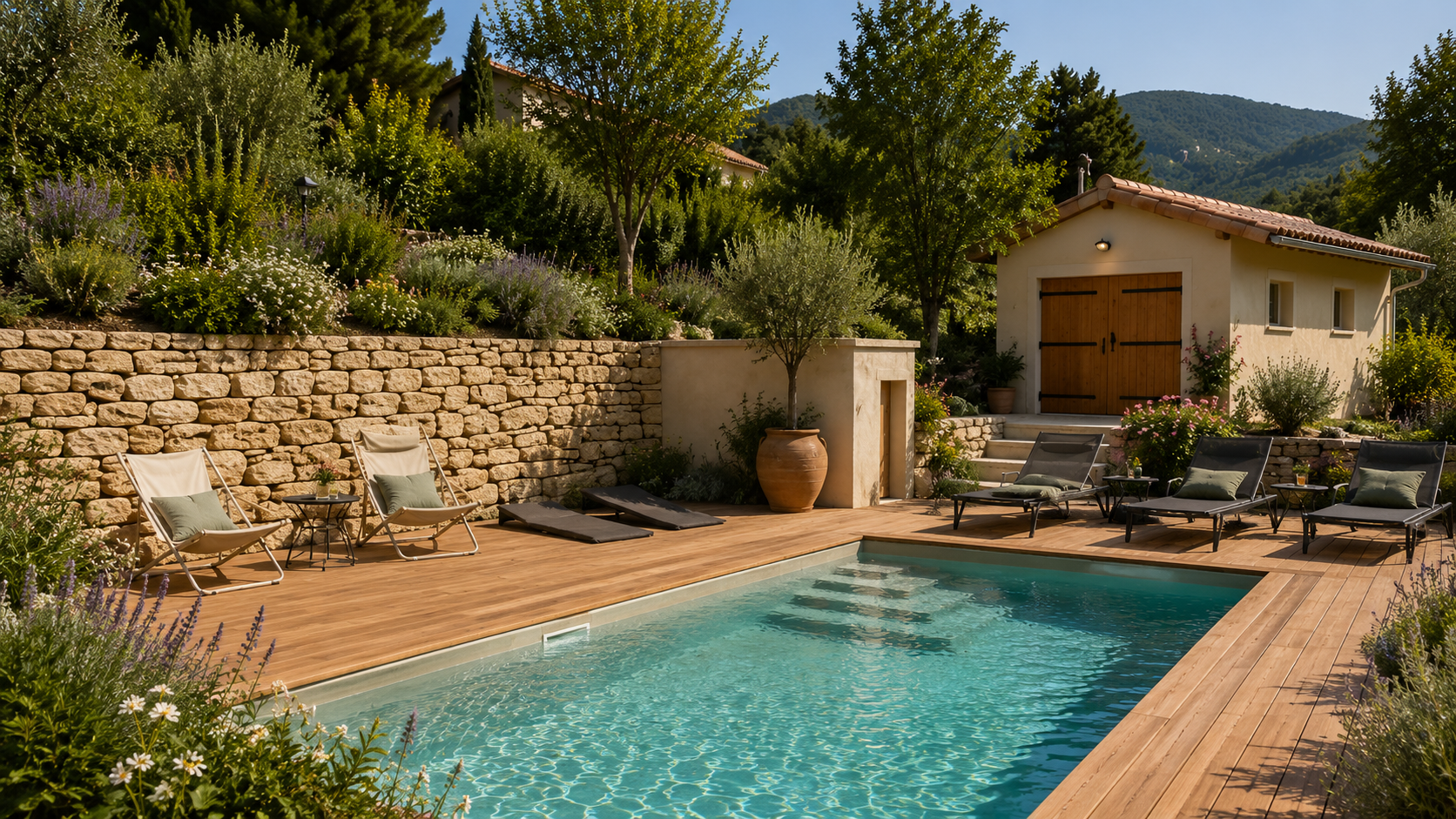 Piscine haut de gamme et espace détente