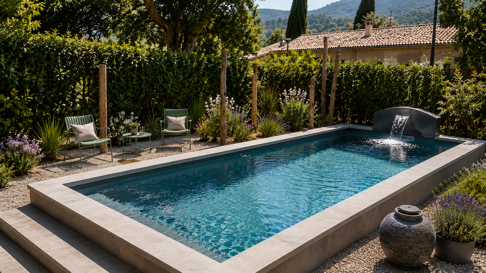 Bassin contemporain et ambiance zen
