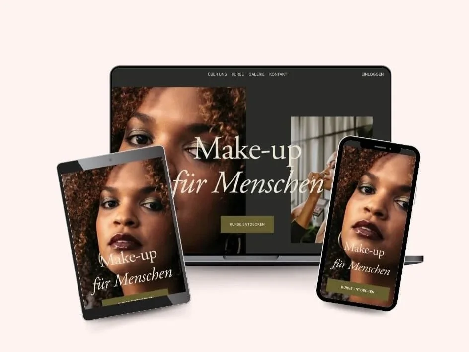 Responsive Ansicht auf Laptop, Tablet und Smartphone einer Squarespace Website | Strategisches Squarespace Webdesign | Frankfurt am Main