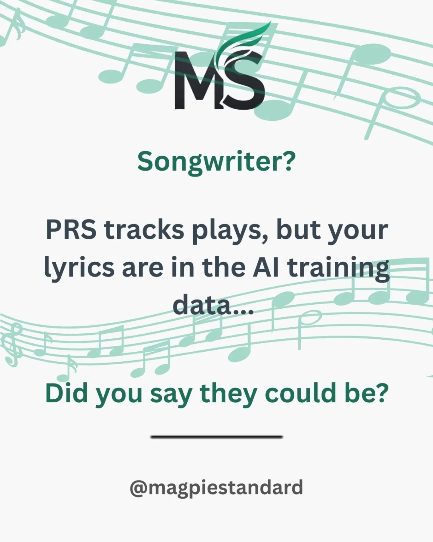 As a songwriter, did you know that AI companies have been training language models on lyrics - yours included - without permission or payment?

PRS tracks plays. Nobody tracks training.

AI companies are starting to pay for what they use. Join the wa