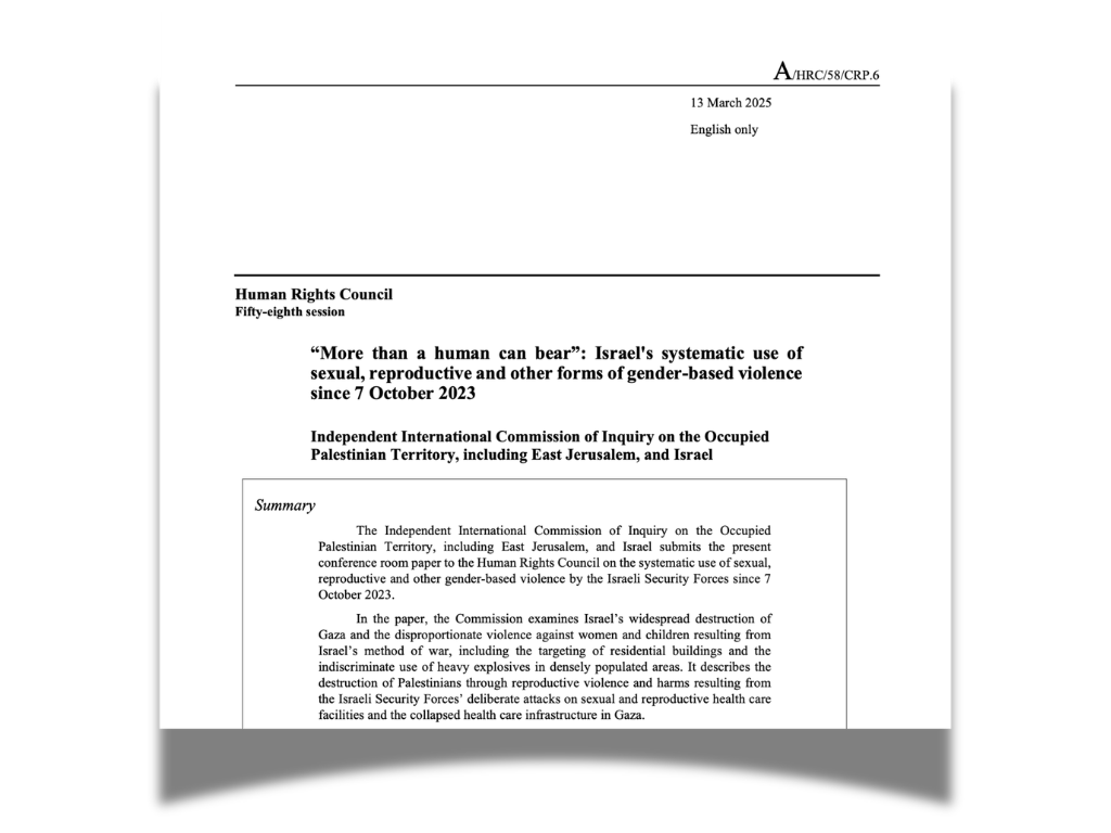 GAPS Secretariat Statement- “More than a human can bear”: Israel's systematic use of sexual, reproductive and other forms of gender-based violence since 7 October 2023